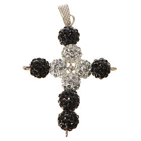Pingentes, Cruzes, Broches, Correntes: Cruz com contas Swarovski 3x3,5 cm