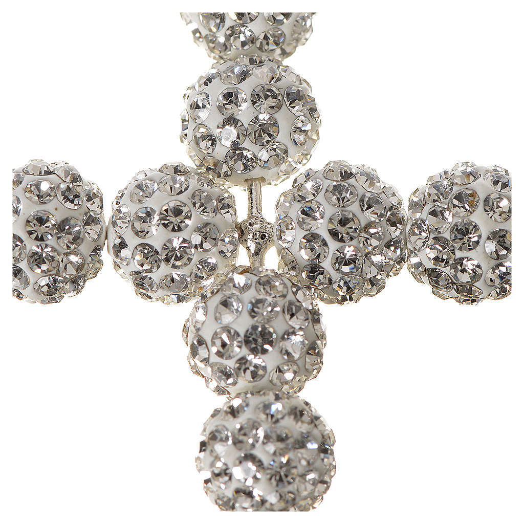 Kreuz mit Perlen Swarovski weiß 5x4 cm Online Verfauf auf HOLYART