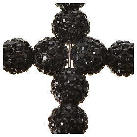Kreuz mit Perlen strass schwarz 5x4 cm