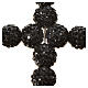 Croce con perle strass nero 5x4 cm s2