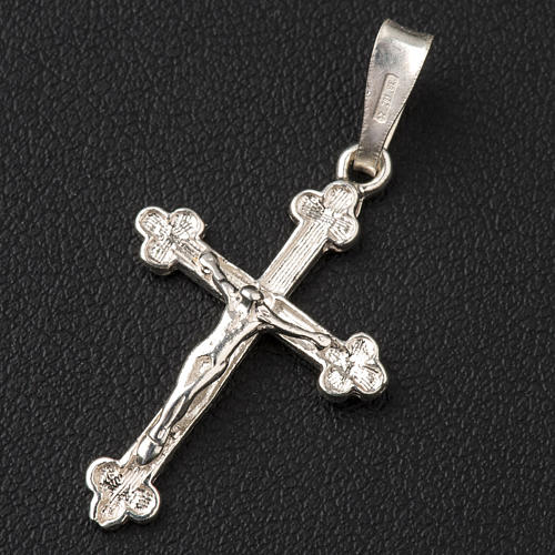 Trefoil cross crucifix in silver 925 2