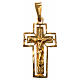 Crucifix argent doré avec bordure s4
