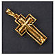 Crucifix argent doré avec bordure s6
