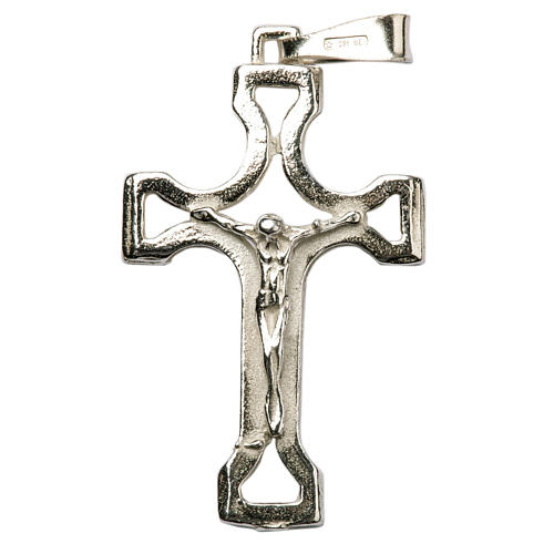 Pendant crucifix in silver, perforated 1