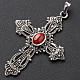Pendant cross in bronzed silver and coral s2