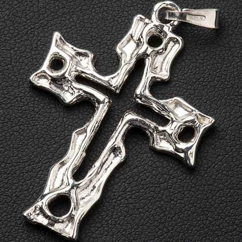 Pendant cross in silver, perforated 2