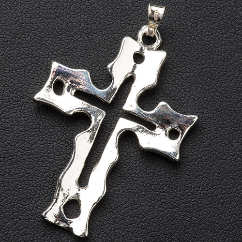 Pendant cross in silver, perforated 3