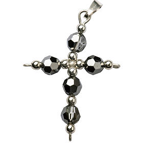 Croce pendente ematite e argento 925