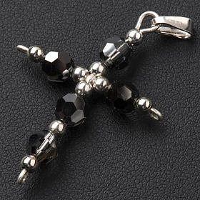 Croce pendente ematite e argento 925