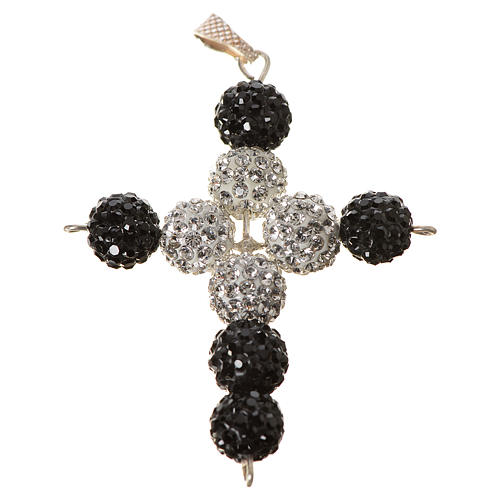Pendant cross with strass beads 5x4cm 1