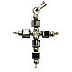 Pendant cross in silver with cubic hematite beads s1