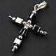 Pendant cross in silver with cubic hematite beads s2