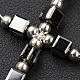 Pendant cross in silver with cubic hematite beads s3