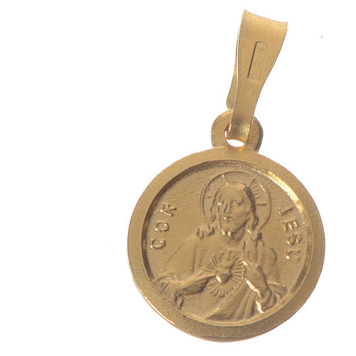 Scapular Medal in gold-plated silver diam 1 cm 1