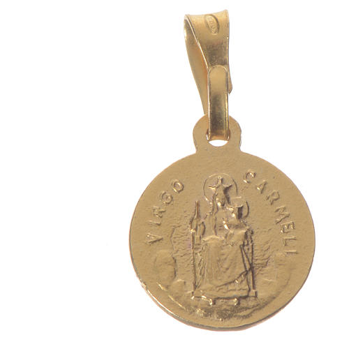 Scapular Medal in gold-plated silver diam 1 cm 2