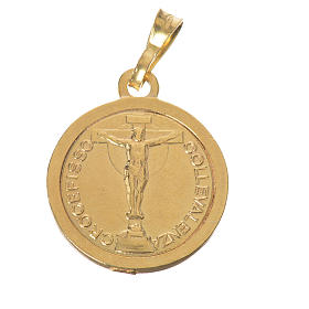Medalha prata 925 dourada diâm. 2 cm