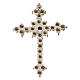 Croix argent 925 et strass 3,5x4,5 cm s6