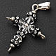 Pendant cross in silver and strass 2,5x3,5 cm s2