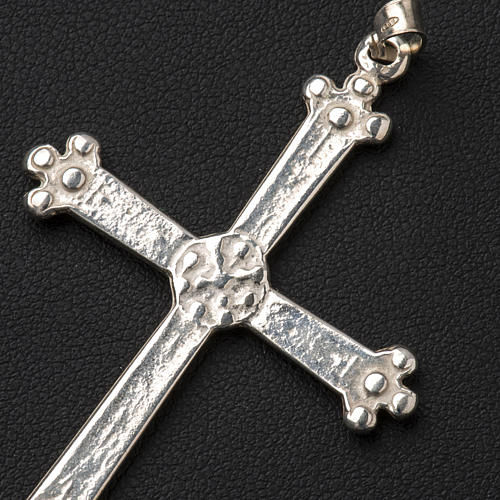 Croix argent 925 trilobée 5x3,5 cm 4