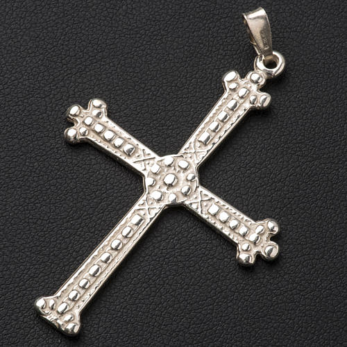 Pendant cross in silver, budded, 5x3,5 cm 2