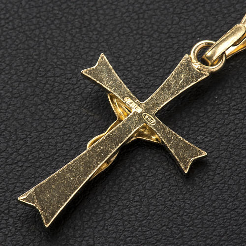 Pendant crucifix in gold-plated silver, pointed 3