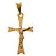 Pendant crucifix in gold-plated silver, pointed s1