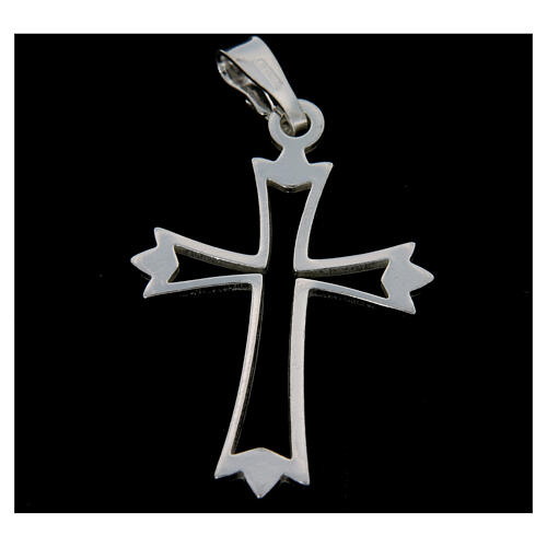 Pendant cross in 925 silver, outline 2