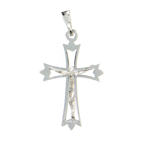 Pingente crucifixo prata 925 silhueta 3