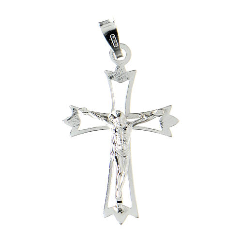 Pendant crucifix in 925 silver, outline 1
