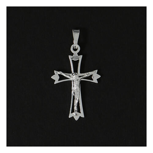 Pendant crucifix in 925 silver, outline 2