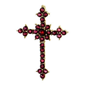 Crucifix pendentif avec grenat coupe brillant