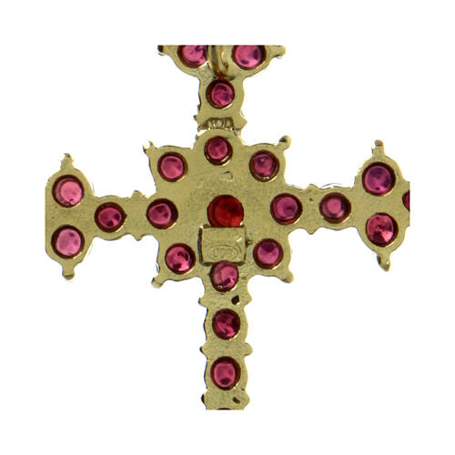 Crucifix pendentif avec grenat coupe brillant 3