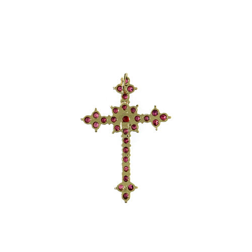 Crucifix pendentif avec grenat coupe brillant 4