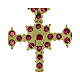 Crucifix pendentif avec grenat coupe brillant s3