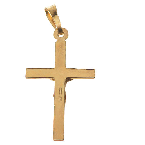 Pingente crucifixo 3x2 cm prata dourada 5