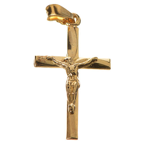 Pingente crucifixo 3x2 cm prata dourada 1