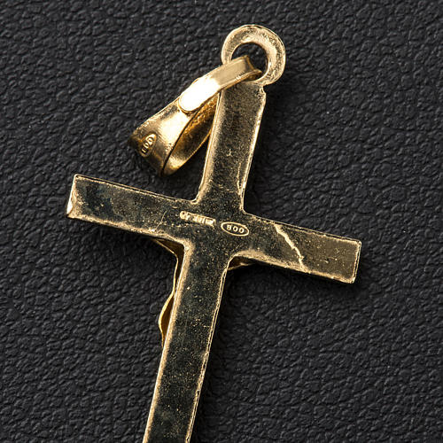 Pingente crucifixo 3x2 cm prata dourada 3