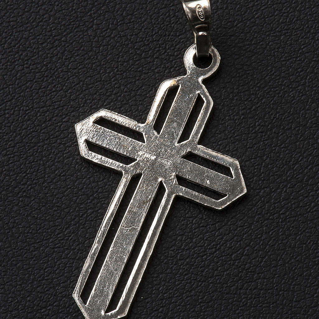 Pendant cross in 925 silver worked in the central part | online sales ...