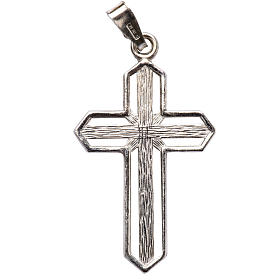 Pendentif croix argent 925 rayée