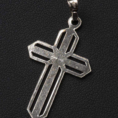 Pendant cross in 925 silver worked in the central part 3