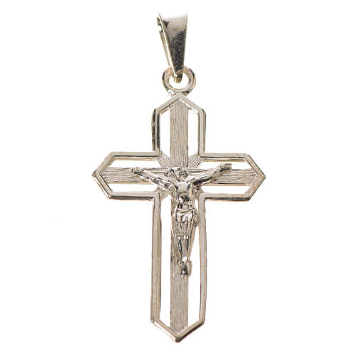 Pingente crucifixo dourado prata 925 1