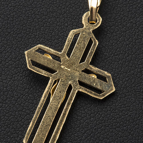 Pingente crucifixo dourado prata 925 3