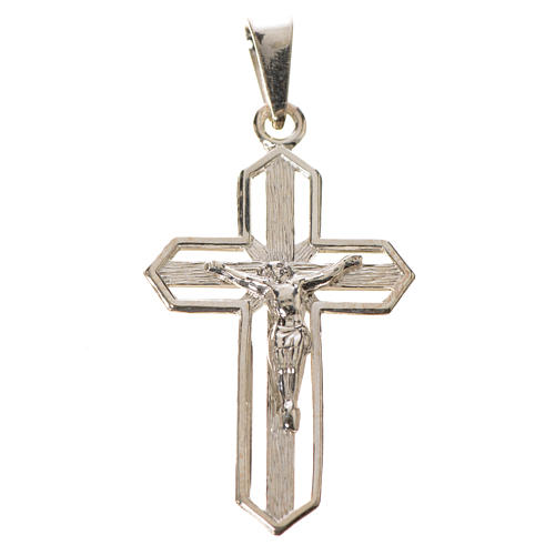 Pendant crucifix in 925 silver 2x3 cm, gold-plated 4