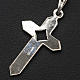 Pendant cross in 925 silver 2x3 cm, herringbone pattern s3