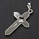 Pendant crucifix in 925 silver 2x3 cm, herringbone pattern s3