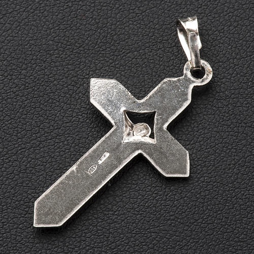 Pendant crucifix in 925 silver 2x3 cm, herringbone pattern 3