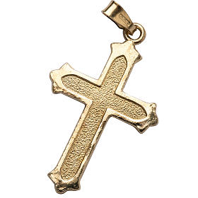 Pendant cross in gold-plated 925 silver 2x3 cm, dotted pattern