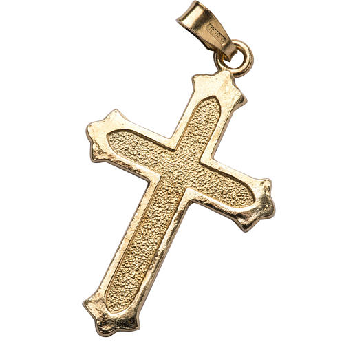 Pendant cross in gold-plated 925 silver 2x3 cm, dotted pattern 1