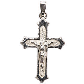 Pendant crucifix in 925 silver 2x3 cm, dotted pattern