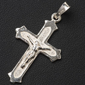 Pendant crucifix in 925 silver 2x3 cm, dotted pattern